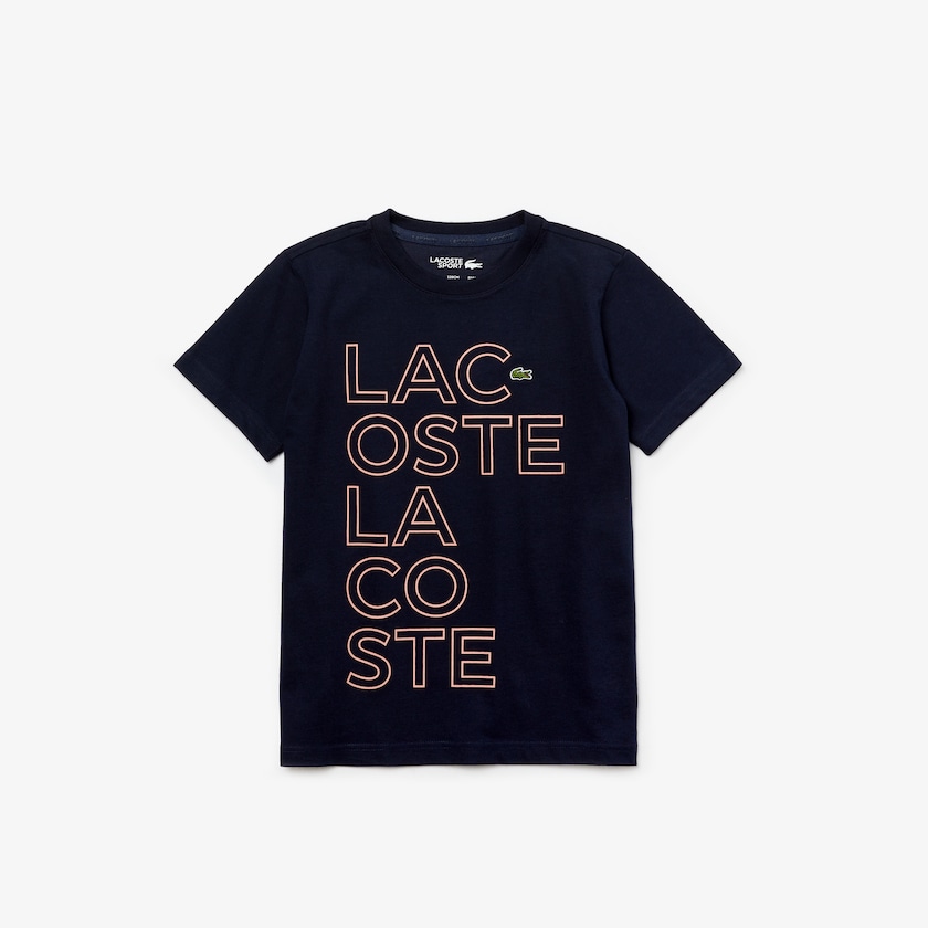 Camiseta Lacoste Criança Azul Marinho Azuis Rosa SPORT Printed Breathable Cotton OL0-62726Q6