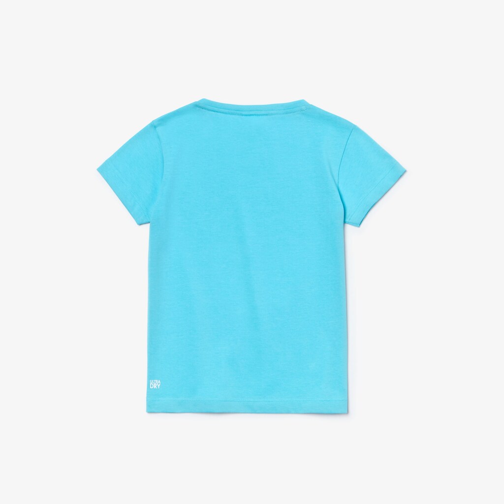 Camiseta Lacoste Criança Turquesa Branco Verdes SPORT Roland Garros Logo DQ6-93989J4