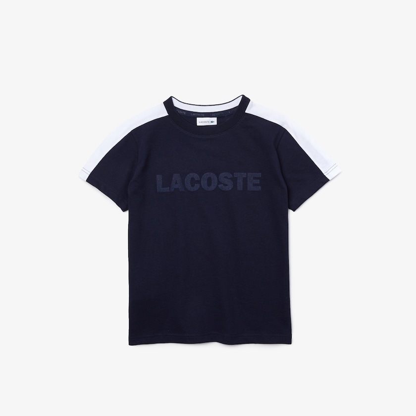 Camiseta Lacoste Criança Azul Marinho Azuis Branco SPORT Two-Tone CE0-98719X7