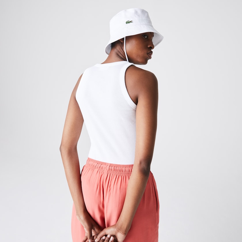 Camiseta Lacoste Feminino Branco Sleeveless Scoopneck Top CW2-21122Q0