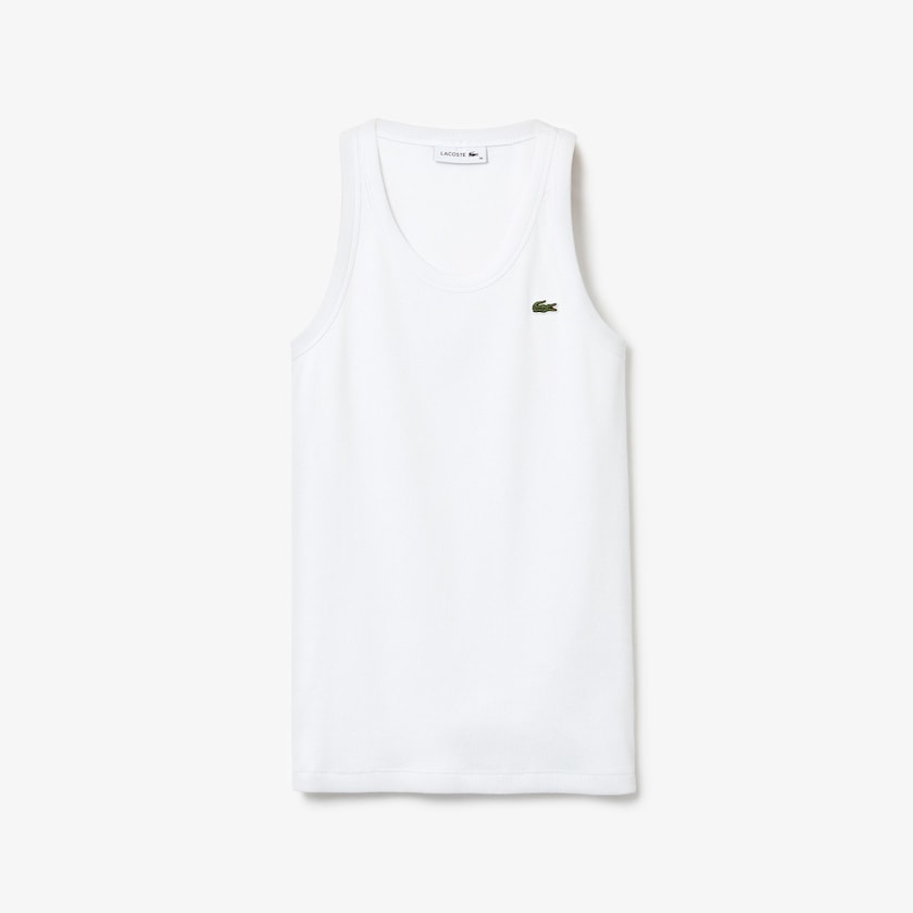 Camiseta Lacoste Feminino Branco Sleeveless Scoopneck Top CW2-21122Q0