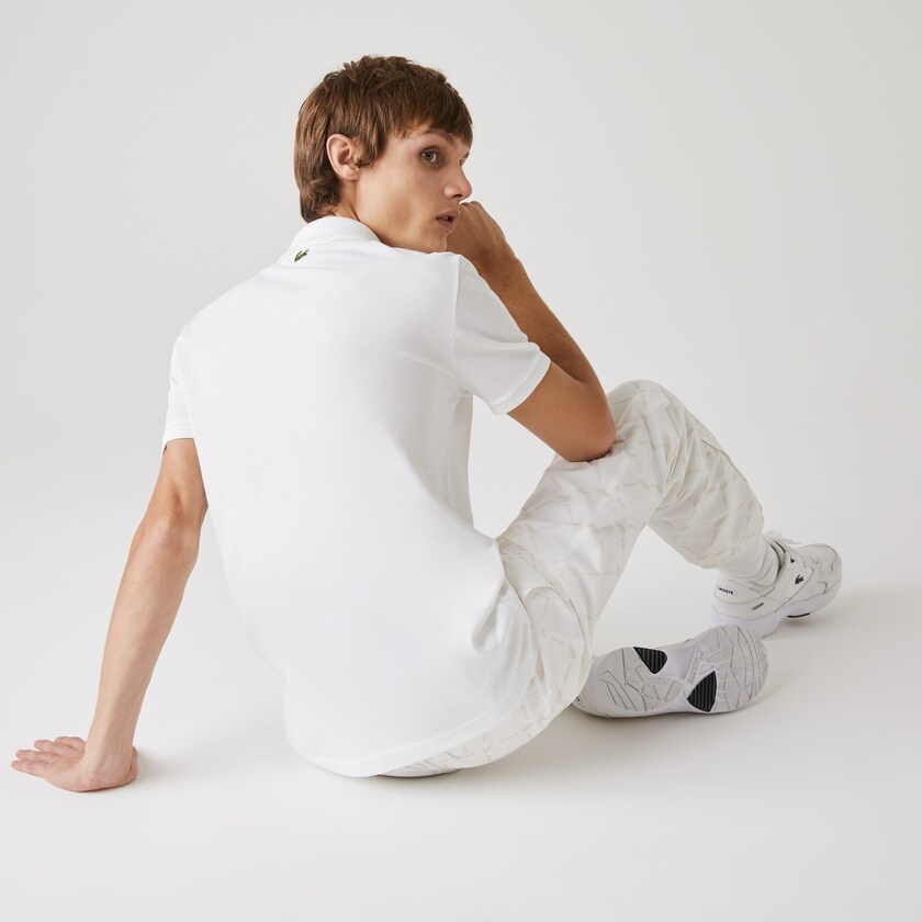 Camiseta Lacoste Masculino Branco Slim Fit Solid Cotton Piqué Polo With Badge QR1-45334Z4