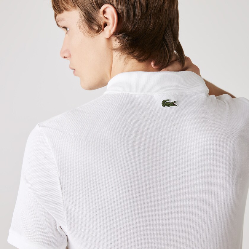 Camiseta Lacoste Masculino Branco Slim Fit Solid Cotton Piqué Polo With Badge QR1-45334Z4