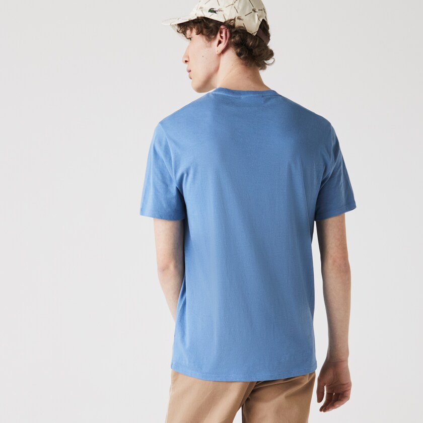 Camiseta Lacoste Masculino Azuis V-neck Pima Cotton Jersey TH9-43444Y6
