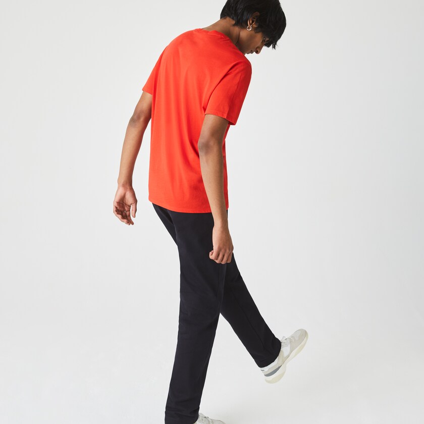 Camiseta Lacoste Masculino Vermelhas V-neck Pima Cotton Jersey LR5-39053V1