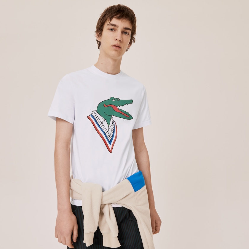 Camiseta Lacoste Feminino Branco Vermelhas x Jean-Michel Tixier Graphic HN7-25912Z8