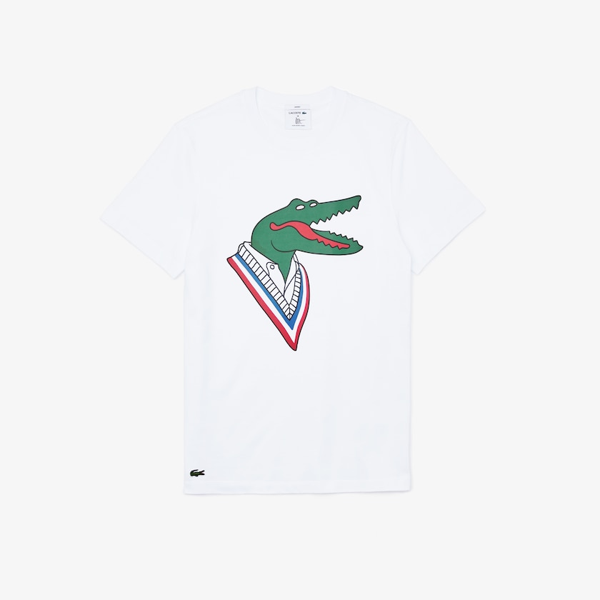 Camiseta Lacoste Feminino Branco Vermelhas x Jean-Michel Tixier Graphic HN7-25912Z8