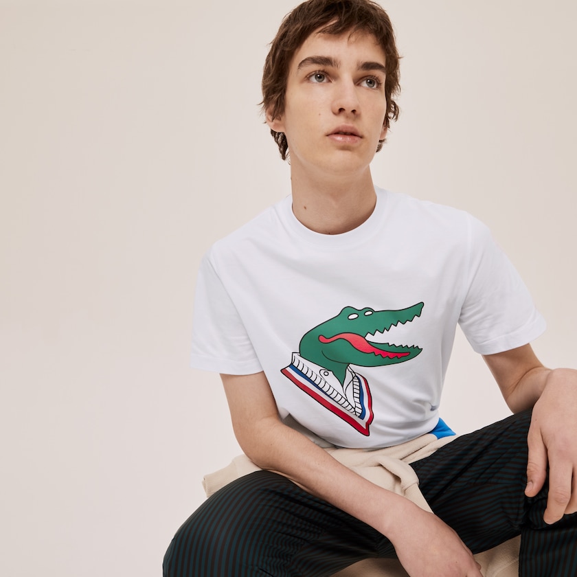 Camiseta Lacoste Feminino Branco Vermelhas x Jean-Michel Tixier Graphic HN7-25912Z8