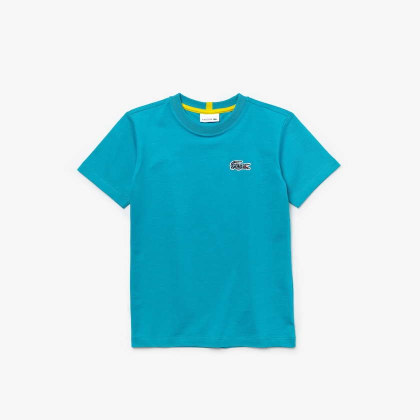 Camiseta Lacoste Criança Azuis Branco x National Geographic Cotton YM6-40104E4