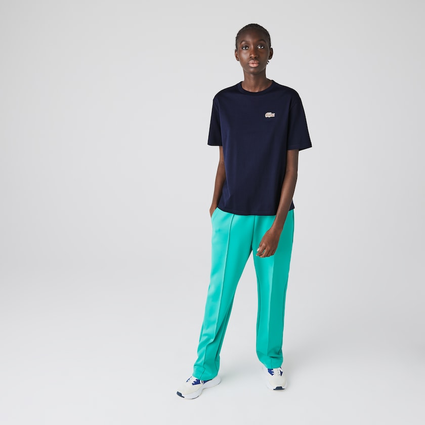 Camiseta Lacoste Feminino Azul Marinho Azuis Branco x National Geographic Cotton ZJ3-52065U0