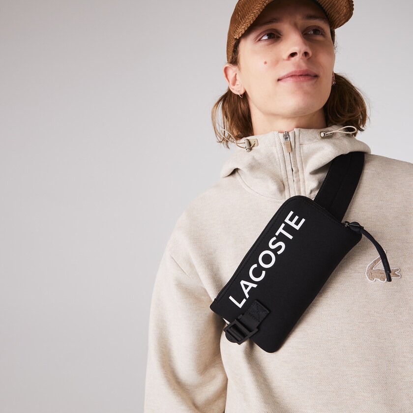 Carteiras Lacoste Masculino Pretas Anti-Radiation Flat Crossbody Smartphone SC6-53255N6