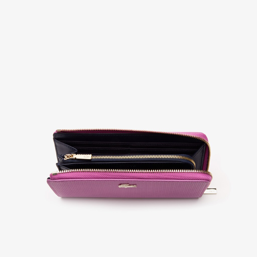 Carteiras Lacoste Feminino Rosa Chantaco Piqué Leather 8-Card Zip SQ3-27652A3