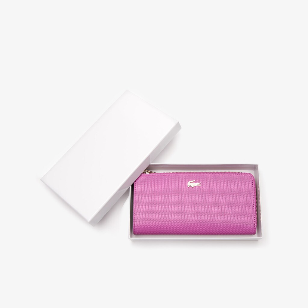 Carteiras Lacoste Feminino Rosa Chantaco Piqué Leather 8-Card Zip SQ3-27652A3