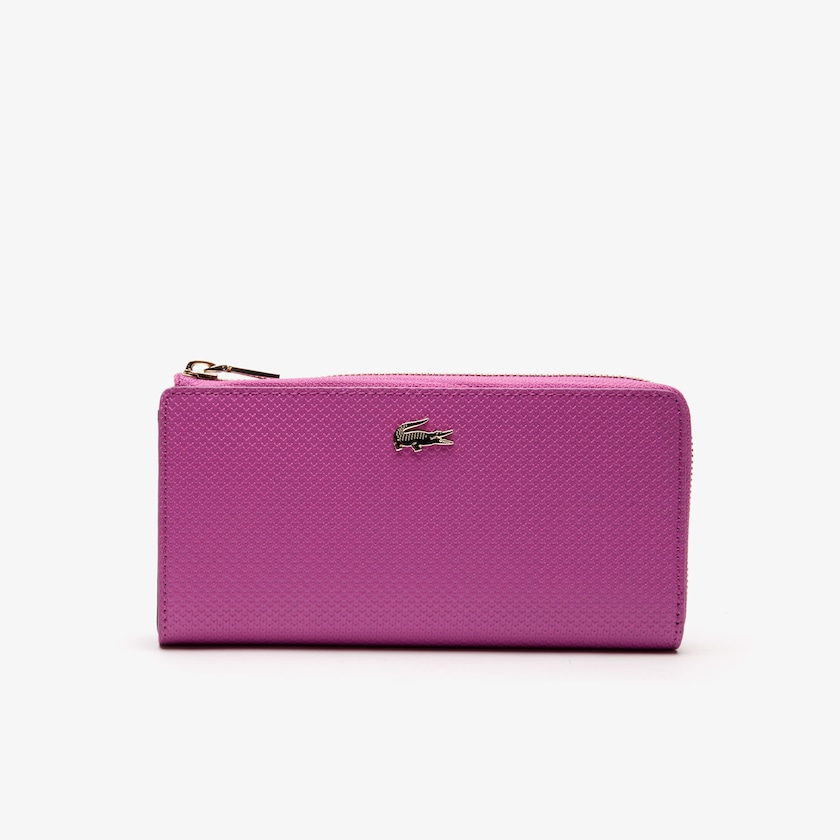 Carteiras Lacoste Feminino Rosa Chantaco Piqué Leather 8-Card Zip SQ3-27652A3