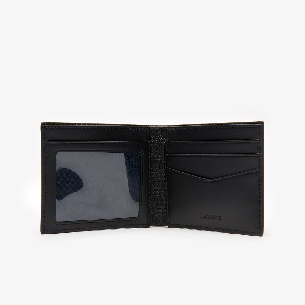 Carteiras Lacoste Masculino Pretas Chantaco Piqué Leather 3 Card FZ5-25252X7