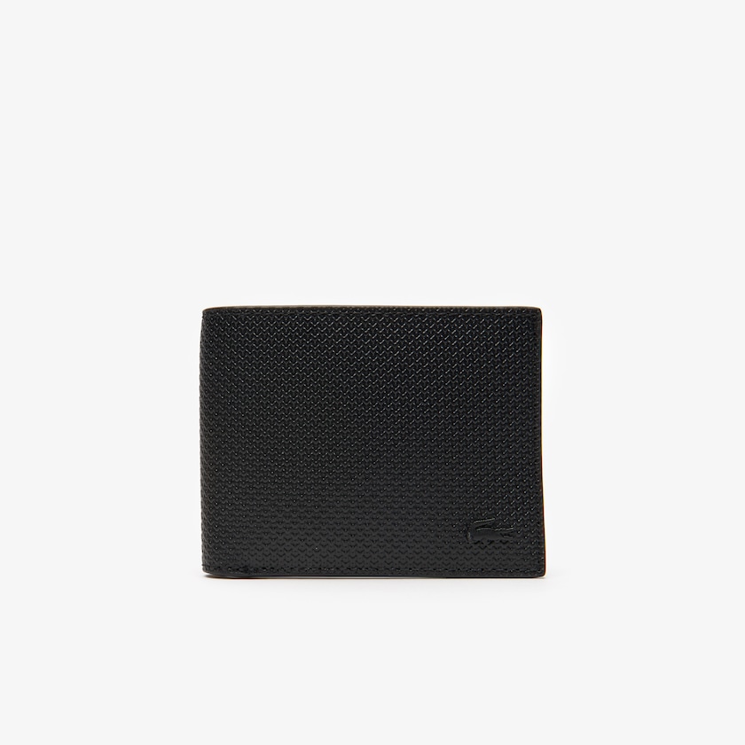 Carteiras Lacoste Masculino Pretas Chantaco Piqué Leather 3 Card FZ5-25252X7