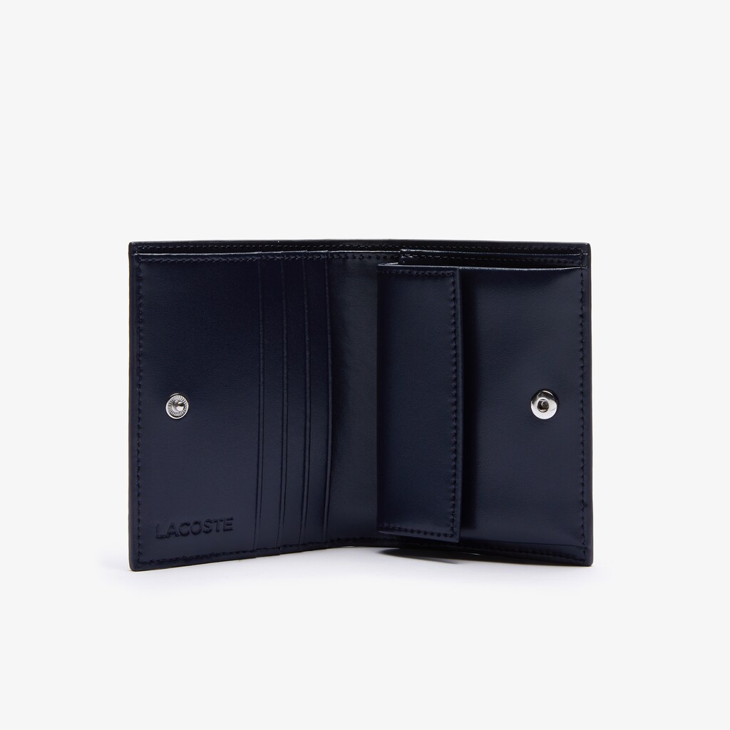Carteiras Lacoste Feminino Azul Marinho Azuis Chantaco Small Piqué Leather Snap PR5-38023Y4