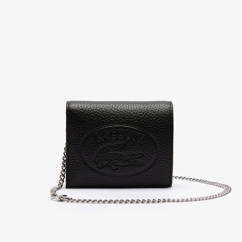 Carteiras Lacoste Feminino Pretas Croco Crew Grained Leather Phone XS8-00690A2