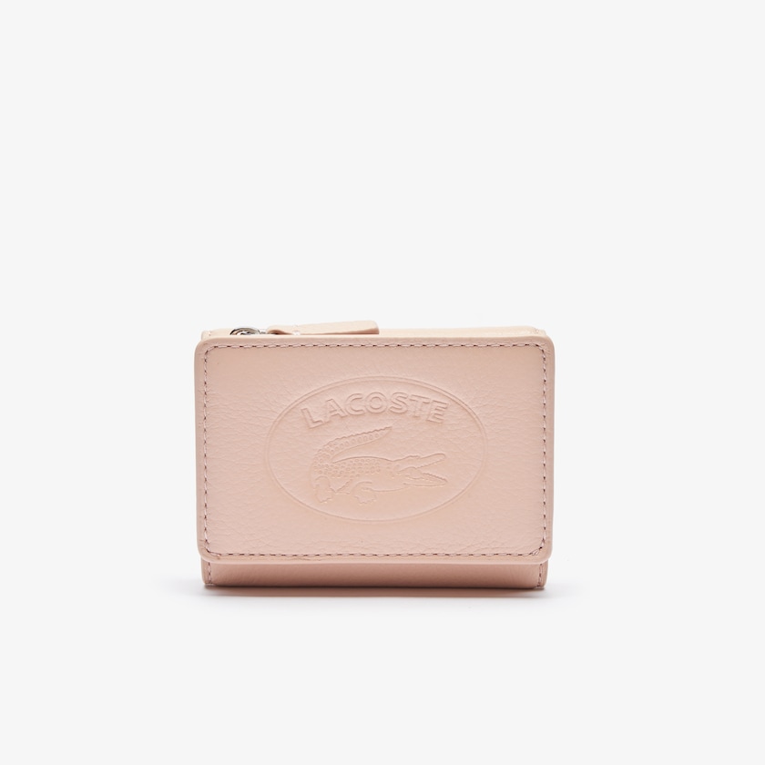 Carteiras Lacoste Feminino Rosa Croco Crew Grained Leather Zip ZG1-32663X8