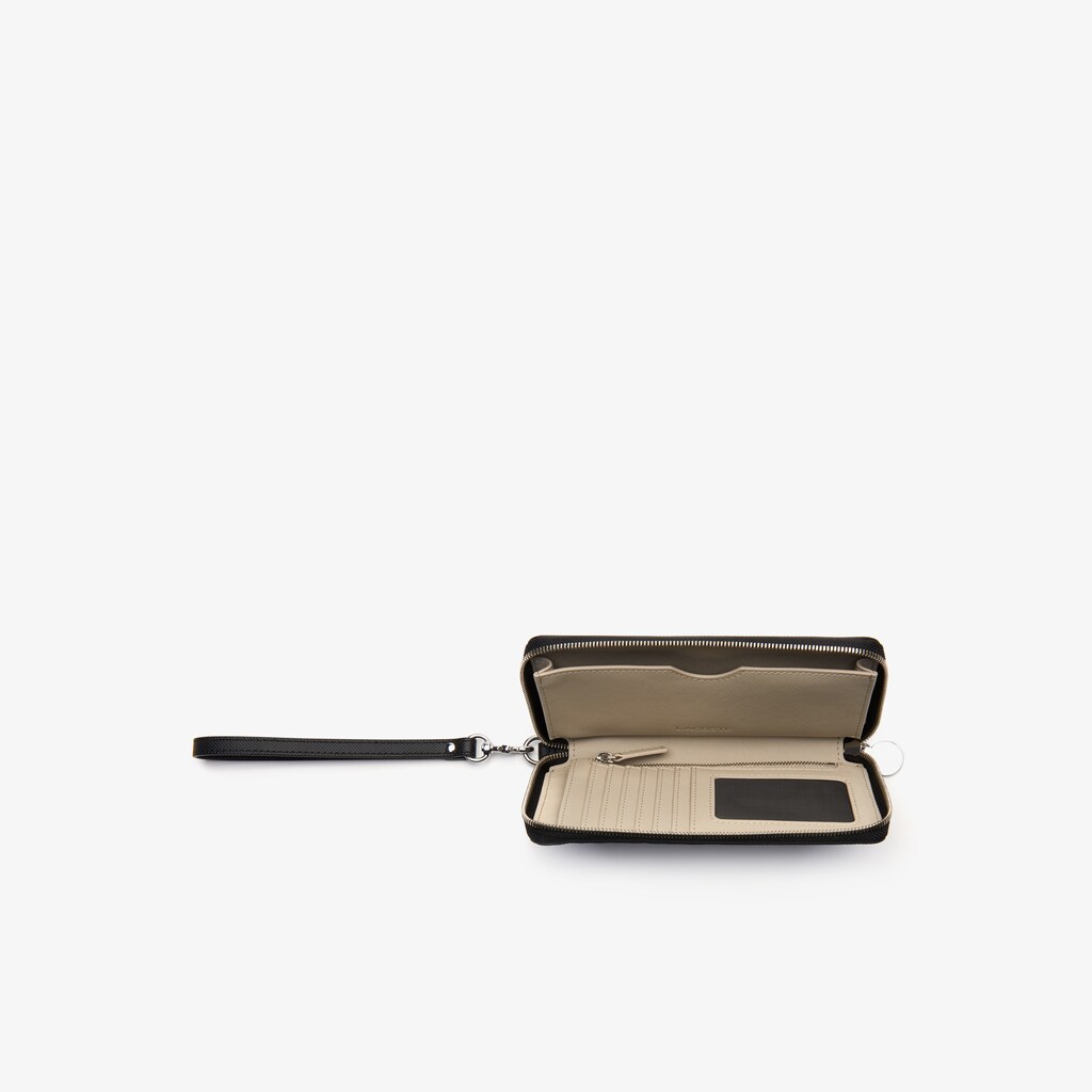 Carteiras Lacoste Feminino Pretas Daily Classic Coated Canvas Wristlet KF1-02730N0
