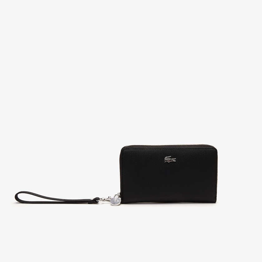 Carteiras Lacoste Feminino Pretas Daily Classic Coated Canvas Wristlet KF1-02730N0