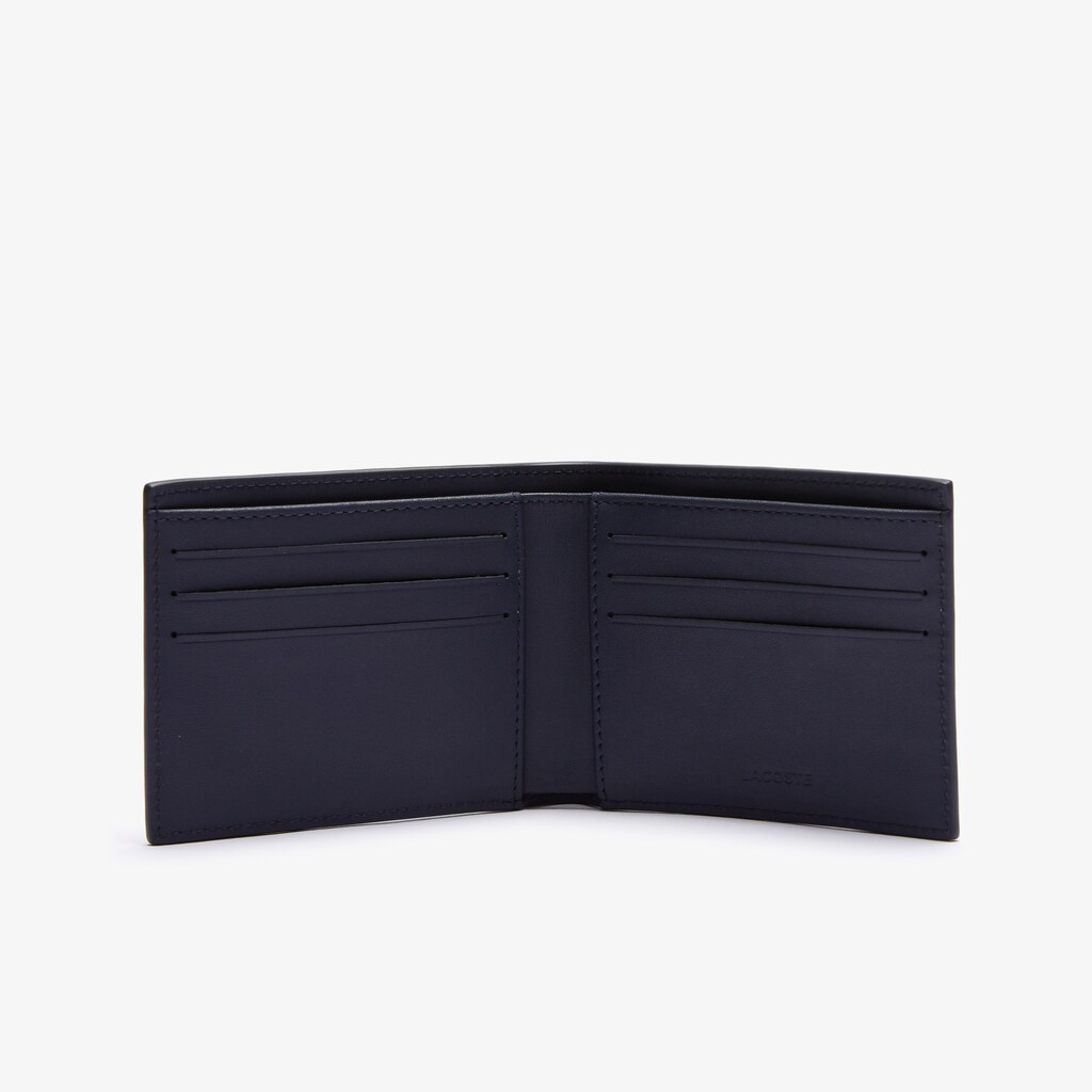 Carteiras Lacoste Masculino Azul Marinho Azuis Branco Fitzgerald Check-Effect Textured Leather DK5-82348Z5