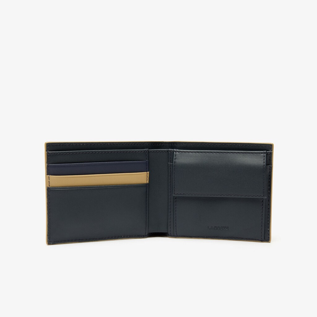 Carteiras Lacoste Masculino Caqui Fitzgerald Colorblock Leather 3 Card BT8-40454L5