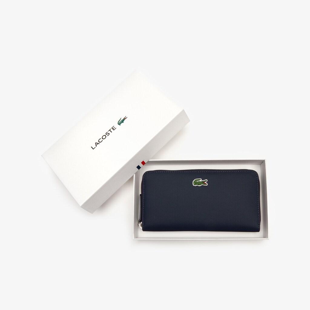 Carteiras Lacoste Feminino Azul Marinho Azuis L.12.12 Concept Petit Piqué 12 Card Zip ZT3-96559V0