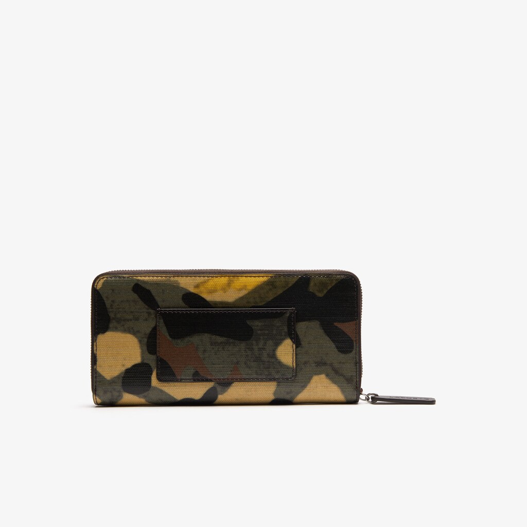 Carteiras Lacoste Feminino Verdes Robert George Coated Print Canvas Zip FD9-39323C2