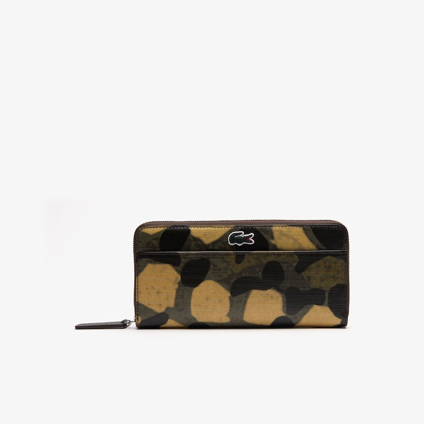 Carteiras Lacoste Feminino Verdes Robert George Coated Print Canvas Zip FD9-39323C2