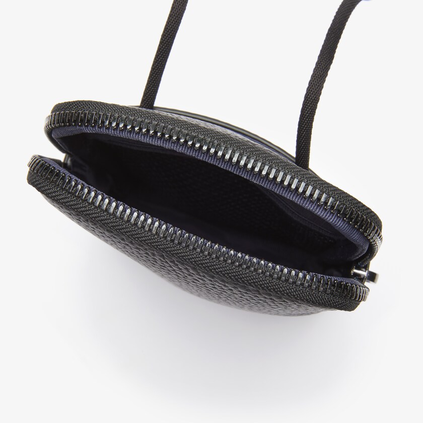 Carteiras Lacoste Masculino Pretas Soft Mate Matte Full-Grain Leather Necklace Phone KV9-37273C6