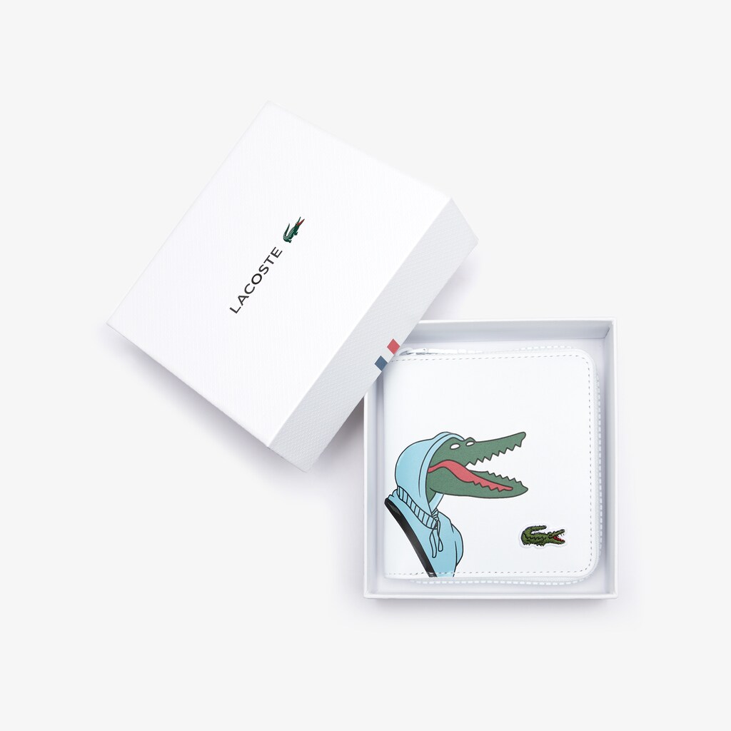Carteiras Lacoste Masculino Branco x Jean-Michel Tixier Fun Printed Leather Zippered QF4-54465E5