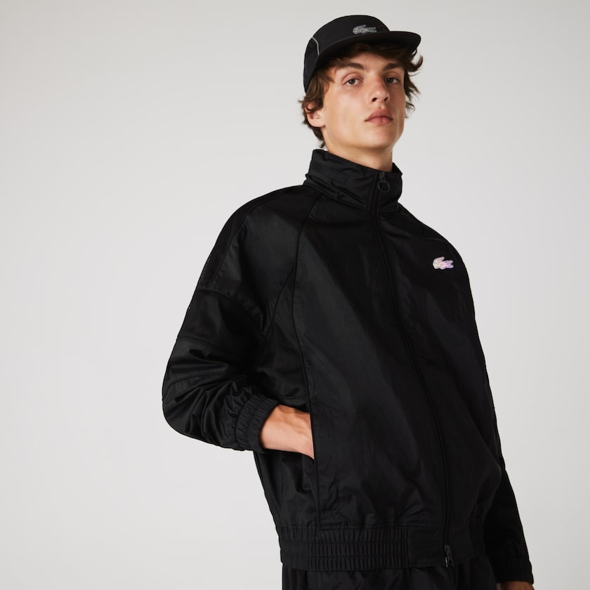 Casacos Lacoste Masculino Pretas CONCEPTS Collaboration Lightweight Zip-Up BP1-83198K7
