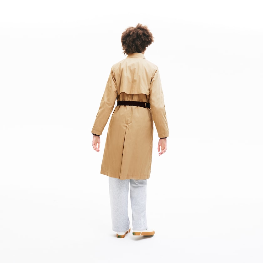Casacos Lacoste Feminino Bege Contrast Belt Trench HR1-82708U5