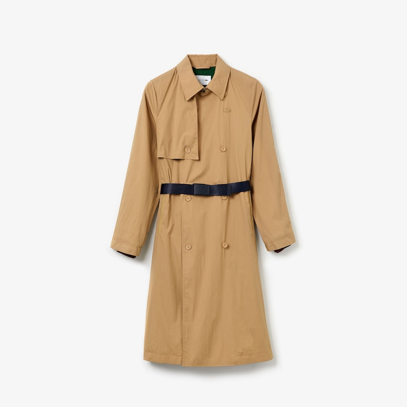 Casacos Lacoste Feminino Bege Contrast Belt Trench HR1-82708U5