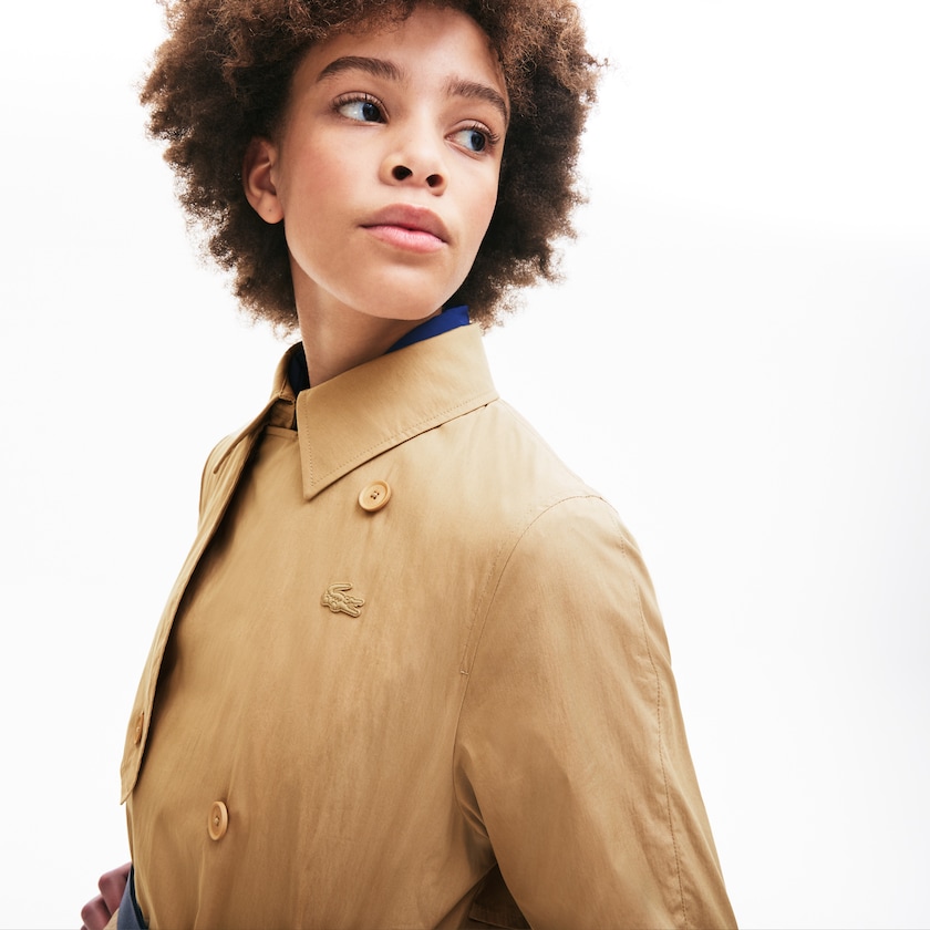 Casacos Lacoste Feminino Bege Contrast Belt Trench HR1-82708U5