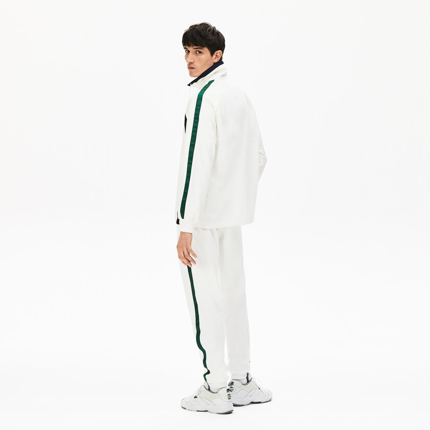 Casacos Lacoste Masculino Branco Azul Marinho Azuis Verdes Heritage Stripe Track TB4-79407M4