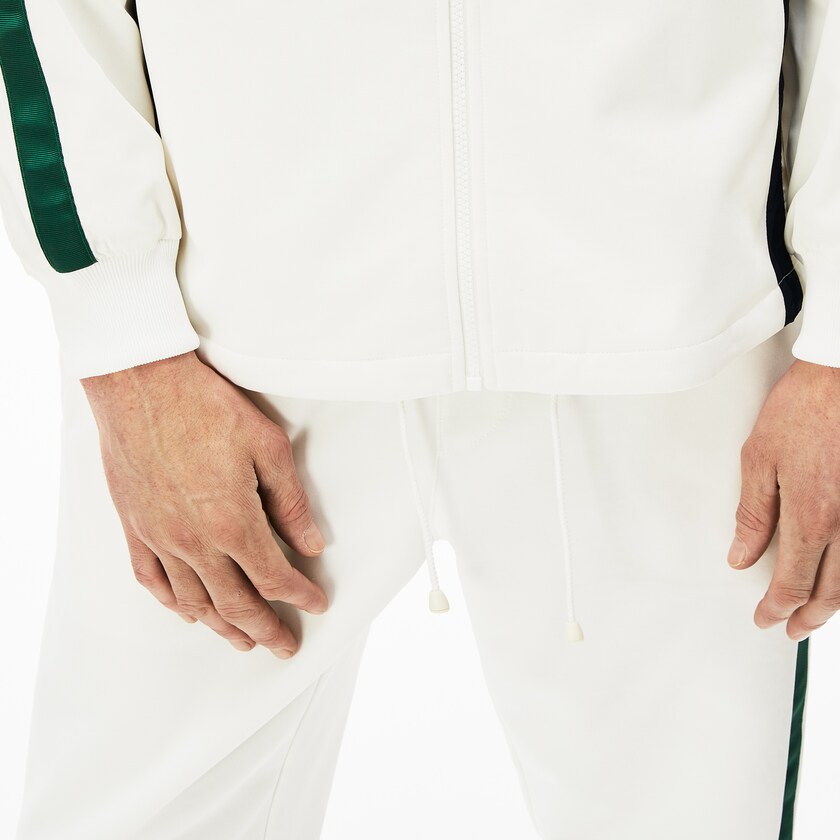 Casacos Lacoste Masculino Branco Azul Marinho Azuis Verdes Heritage Stripe Track TB4-79407M4