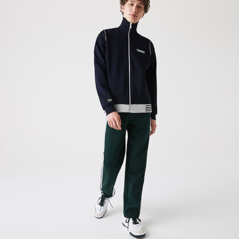 Casacos Lacoste Masculino Azul Marinho Azuis Heritage Zippered Tracksuit BA5-22032A4