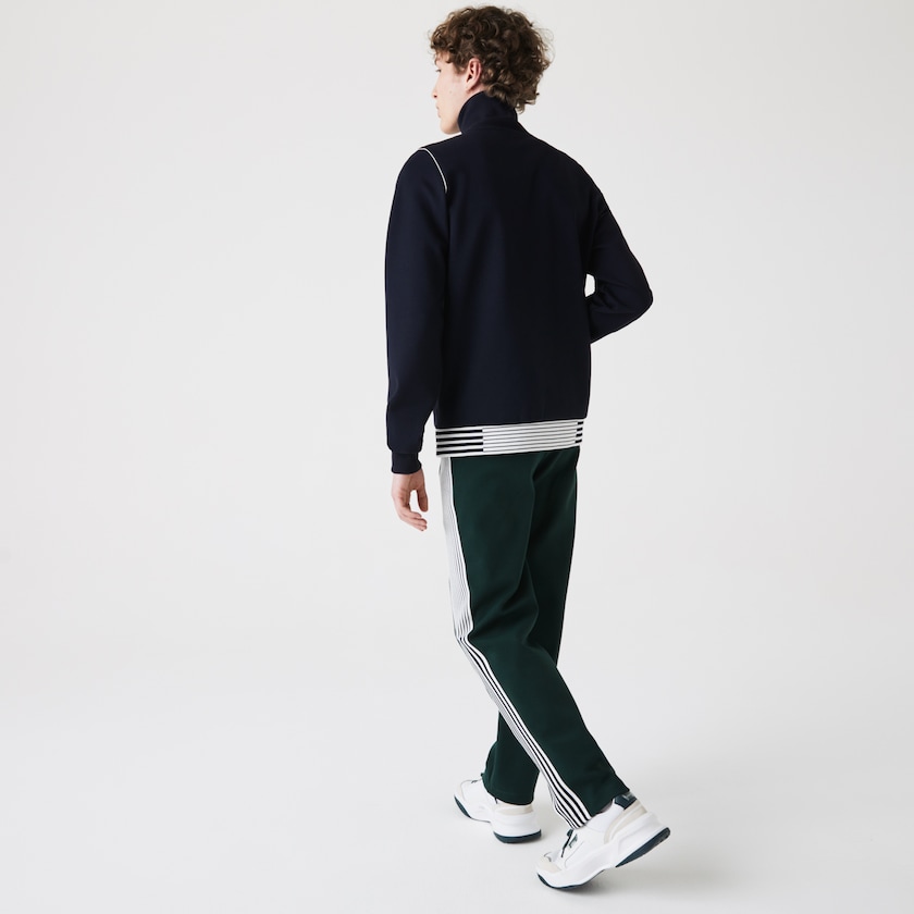Casacos Lacoste Masculino Azul Marinho Azuis Heritage Zippered Tracksuit BA5-22032A4