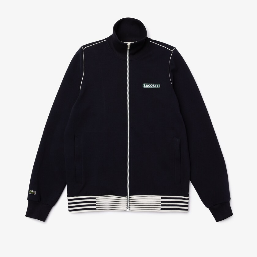 Casacos Lacoste Masculino Azul Marinho Azuis Heritage Zippered Tracksuit BA5-22032A4
