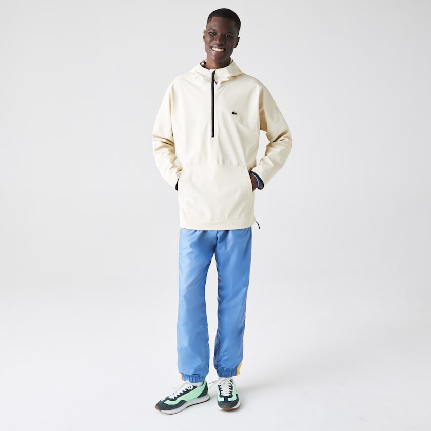 Casacos Lacoste Masculino Bege Hooded Lightweight Hybrid Pullover VE1-27482A5