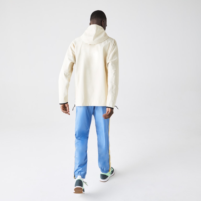 Casacos Lacoste Masculino Bege Hooded Lightweight Hybrid Pullover VE1-27482A5