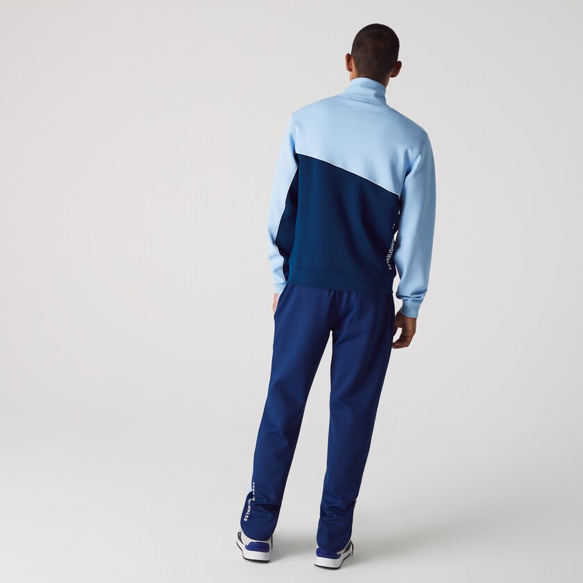 Casacos Lacoste Masculino Azuis LIVE Colorblock Neoprene Tracksuit EL1-10551U7