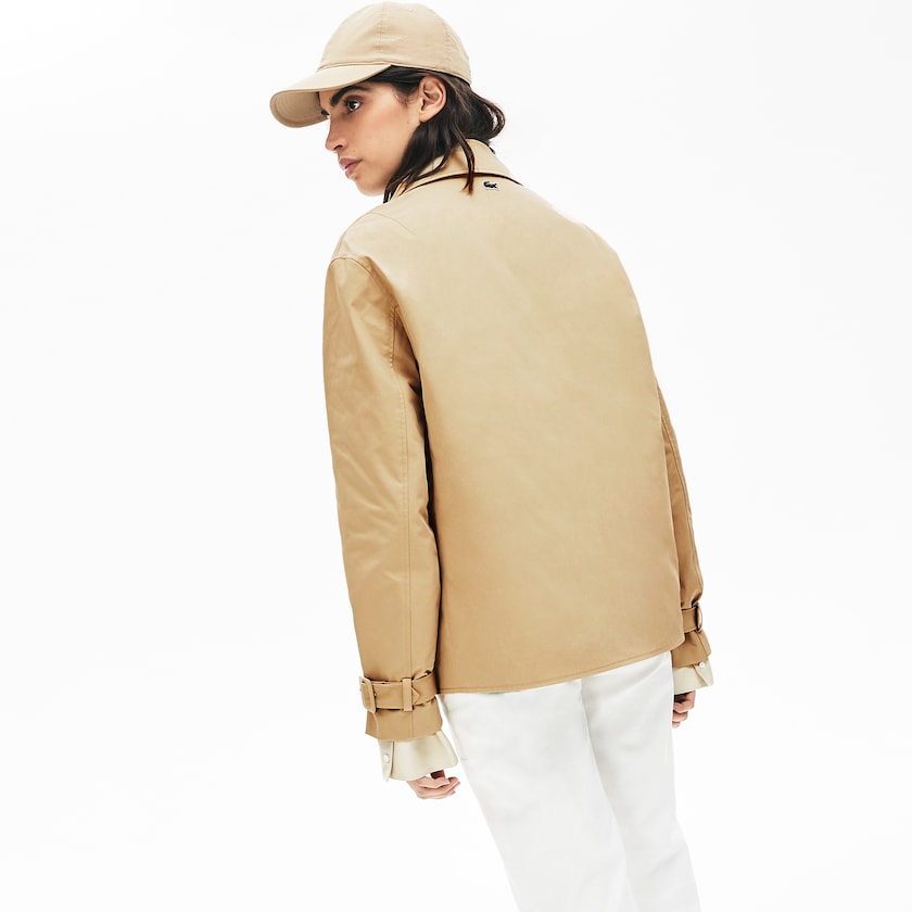Casacos Lacoste Feminino Bege Azuis LIVE Contrast Hood 2-in-1 Trench HY2-58695I1