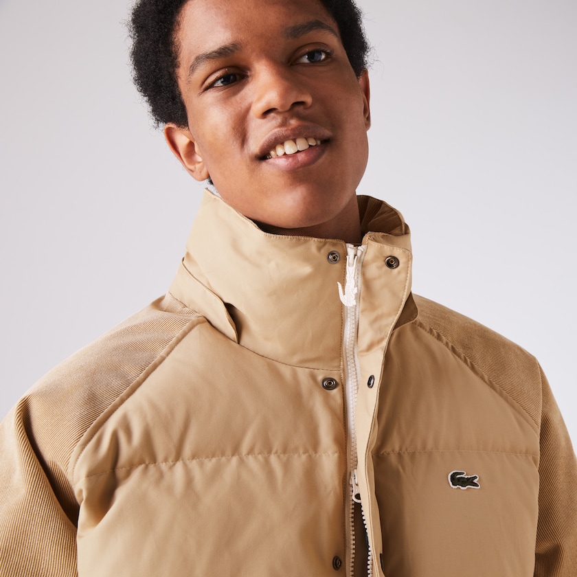 Casacos Lacoste Masculino Bege LIVE Hooded Short BG9-96769O2
