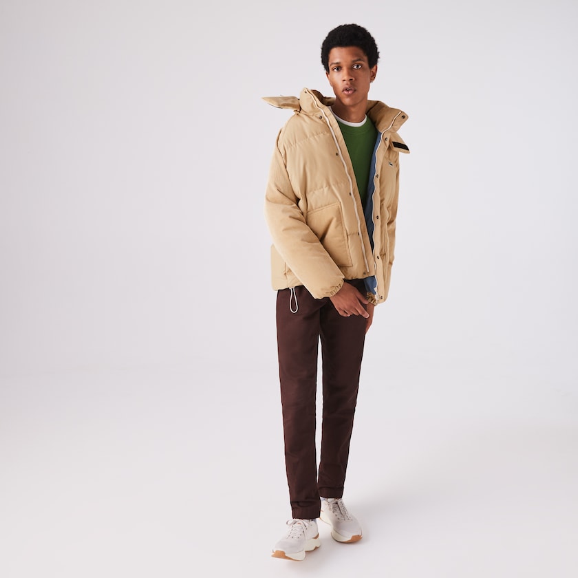 Casacos Lacoste Masculino Bege LIVE Hooded Short BG9-96769O2