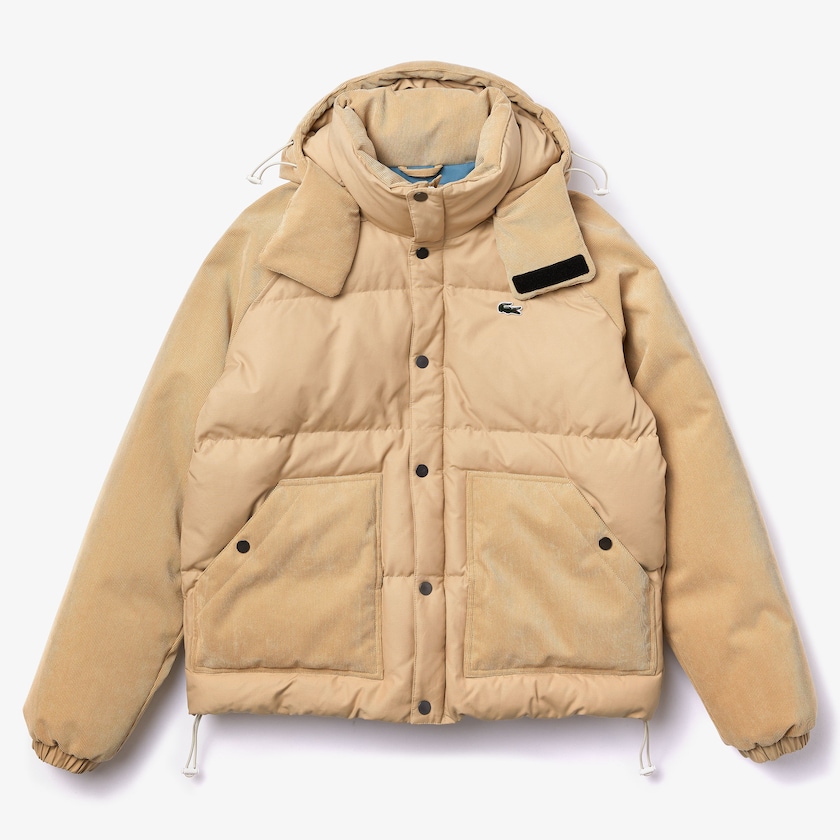 Casacos Lacoste Masculino Bege LIVE Hooded Short BG9-96769O2