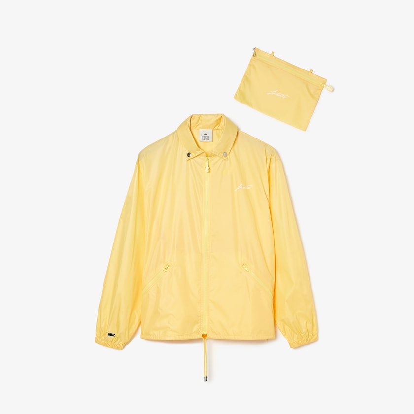 Casacos Lacoste Feminino Amarelas LIVE Lightweight Collapsible Zip Rain PL8-18891Z3