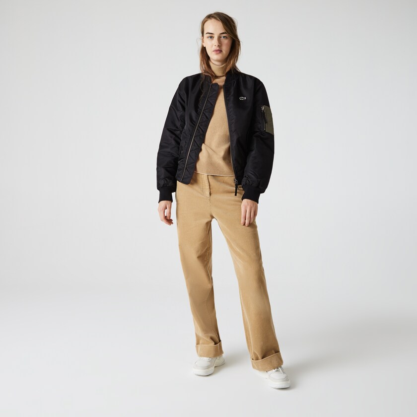 Casacos Lacoste Masculino Pretas LIVE Oversized Contrast Bomber QF0-11671Y7